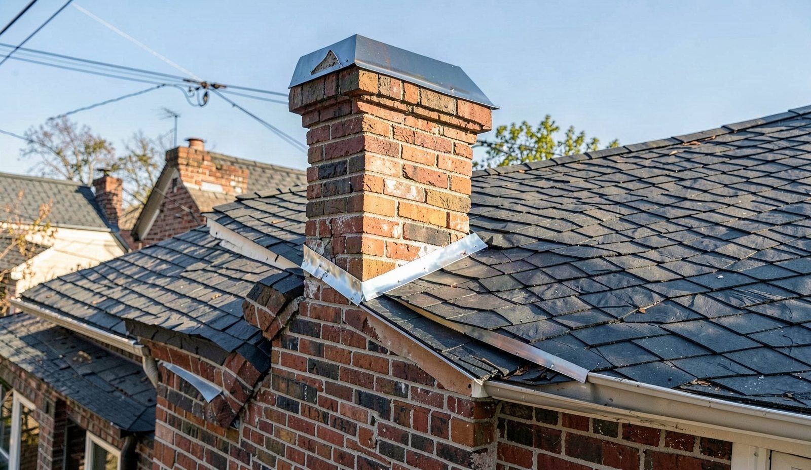 Chimney Flashing Repair Repair Work In Progress