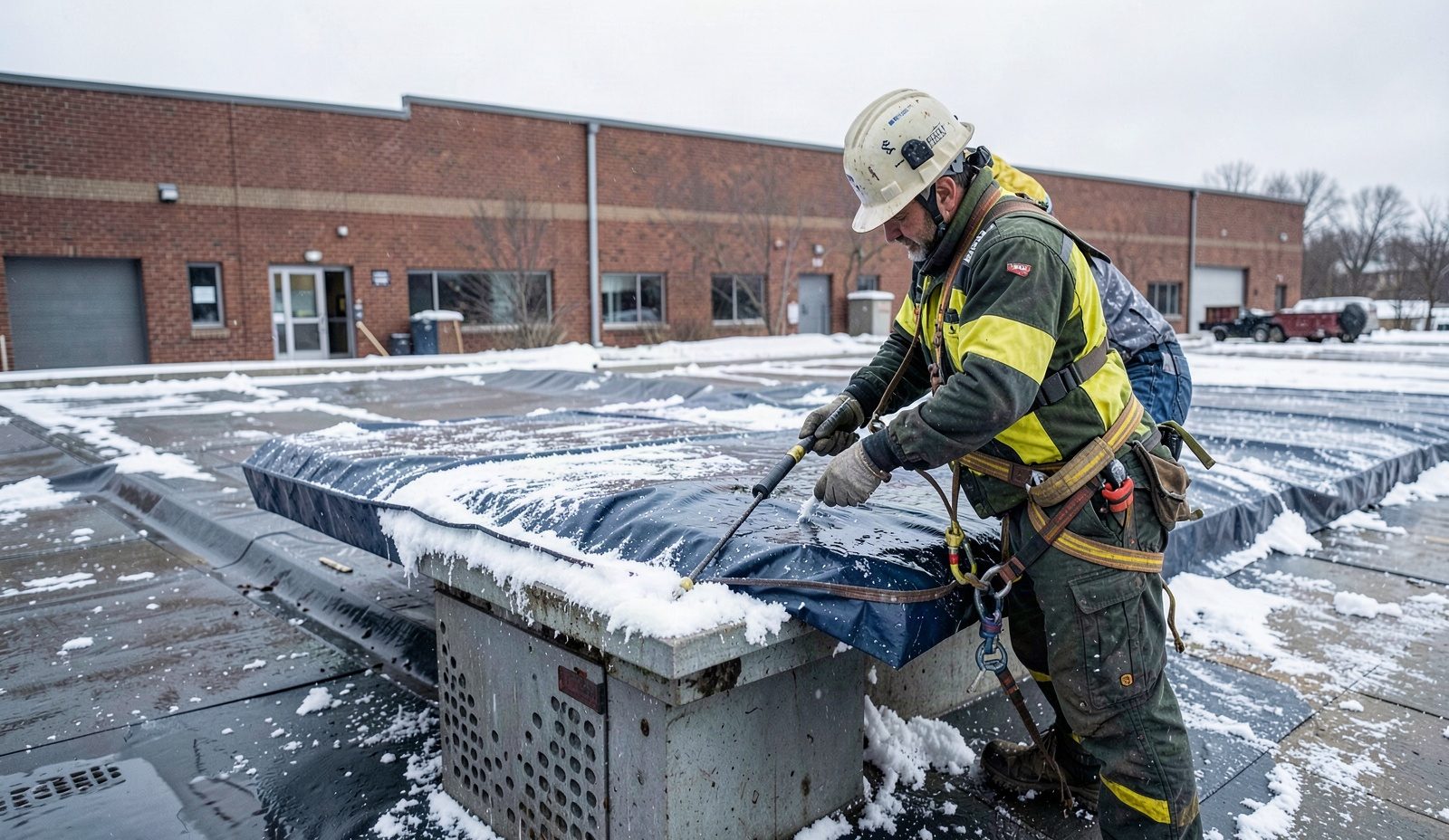 Commercial Roof Inspections Team On The Job