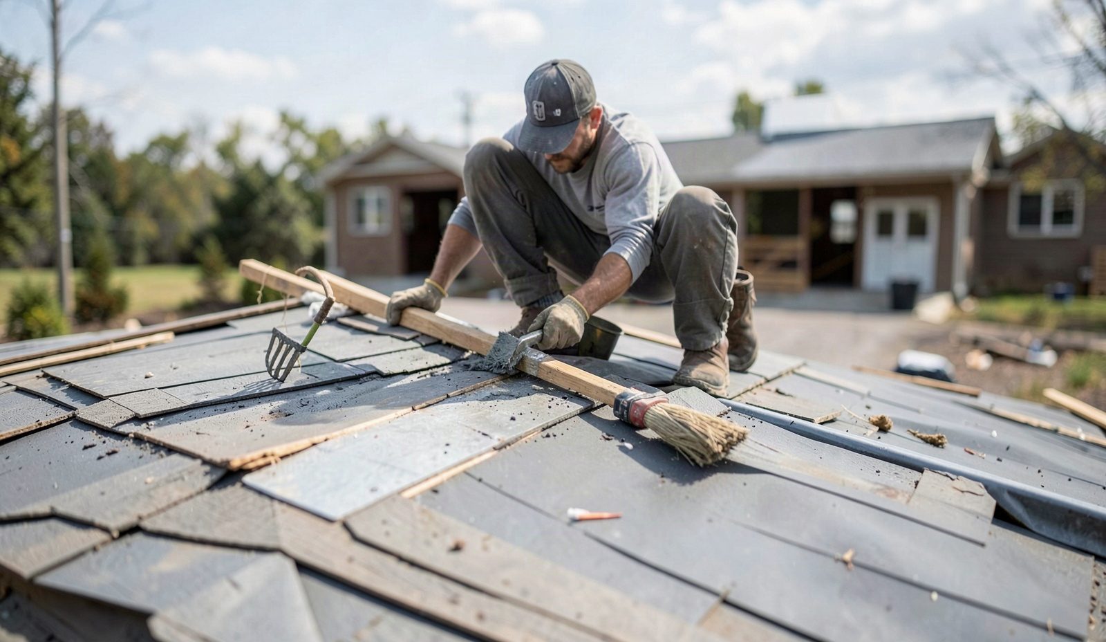Commercial Roof Repair Skilled Hands At Work