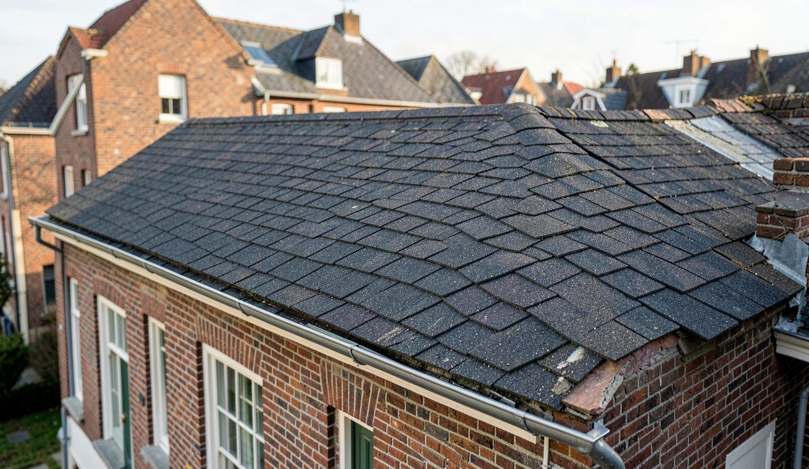 Granule Loss On Shingles Repair Work In Progress
