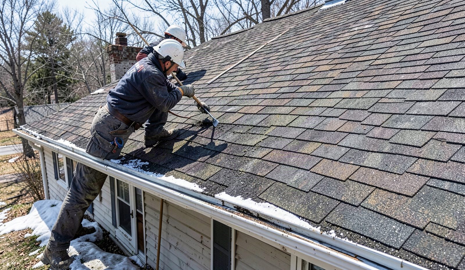 Granule Loss On Shingles Team On The Job