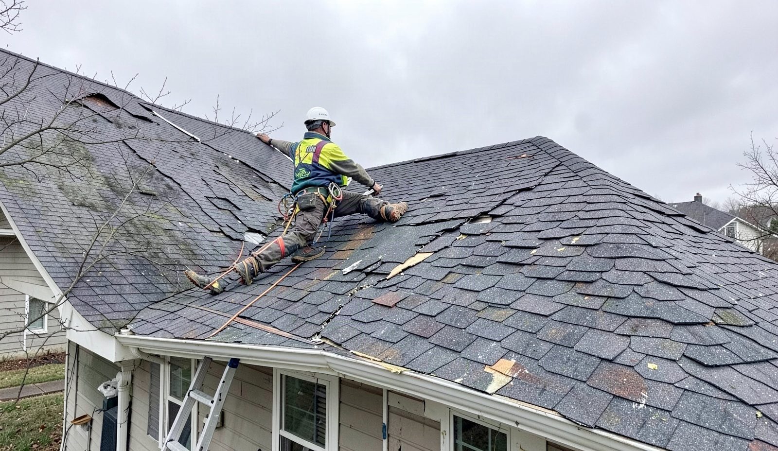 Hurricane Damage Roof Repair Morning Service Call