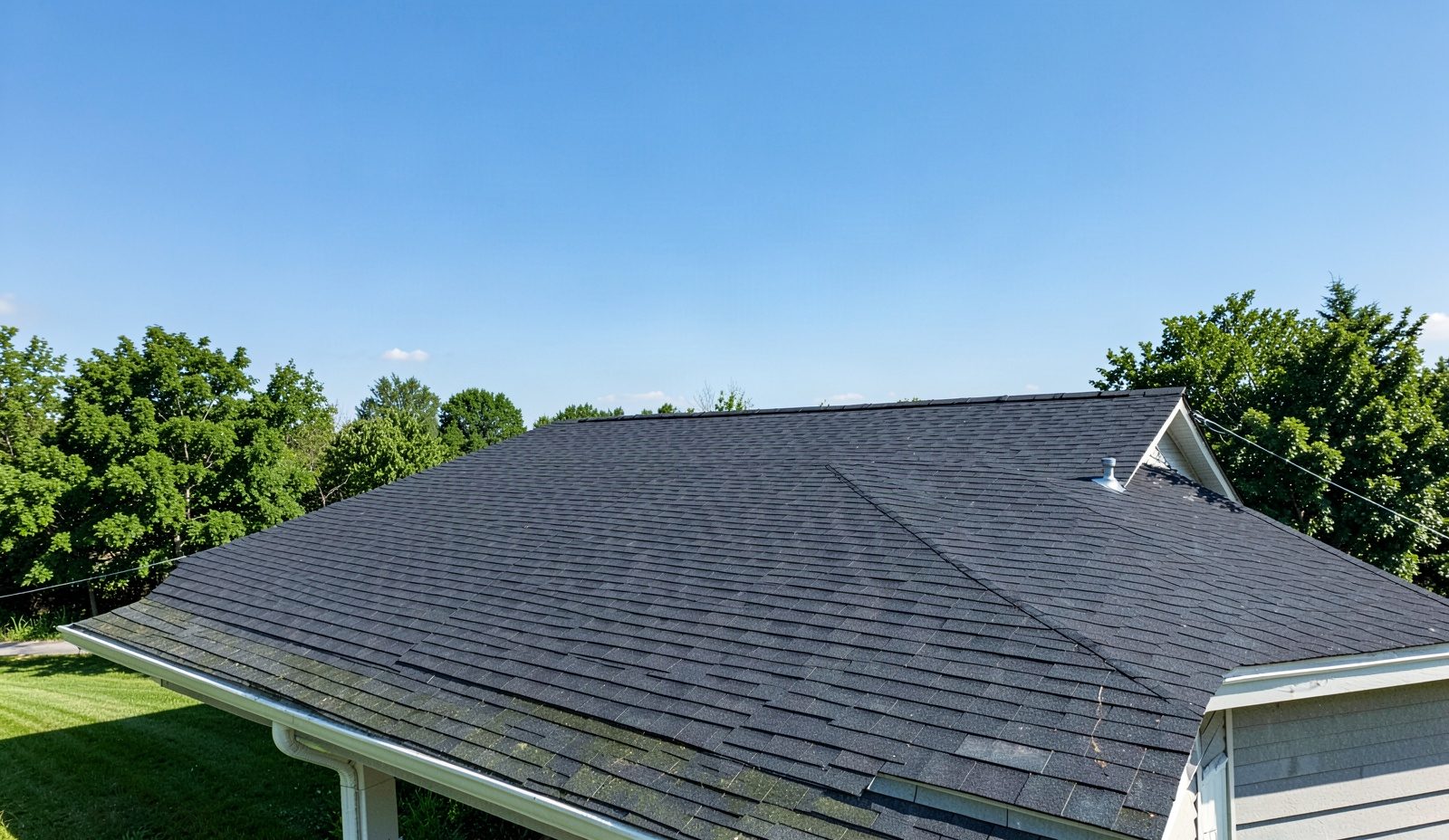 Moss And Algae Growth On Roof Repair Work In Progress