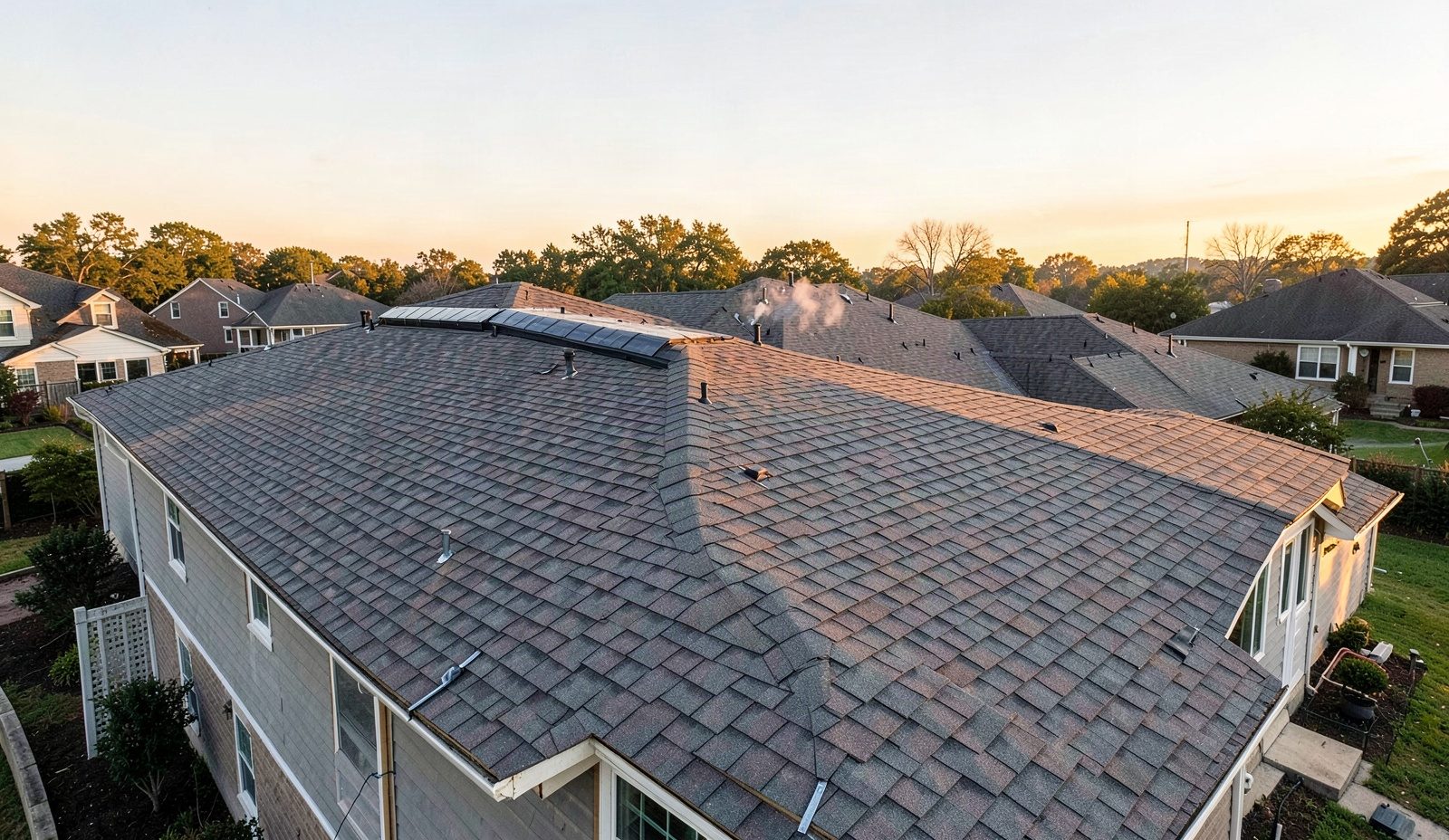 New Construction Roofing Precision Work Close Up