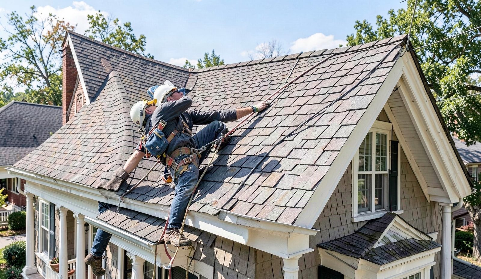 Roof Inspection Services Technician At The Front Door