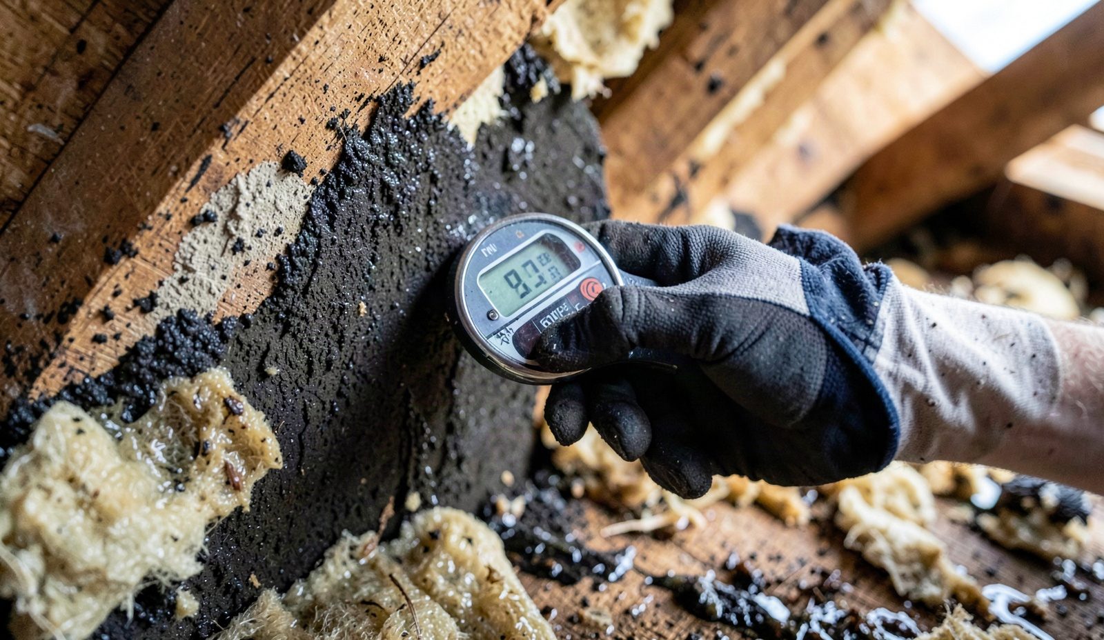 Roof Leak Repair Technician Diagnosing The Problem