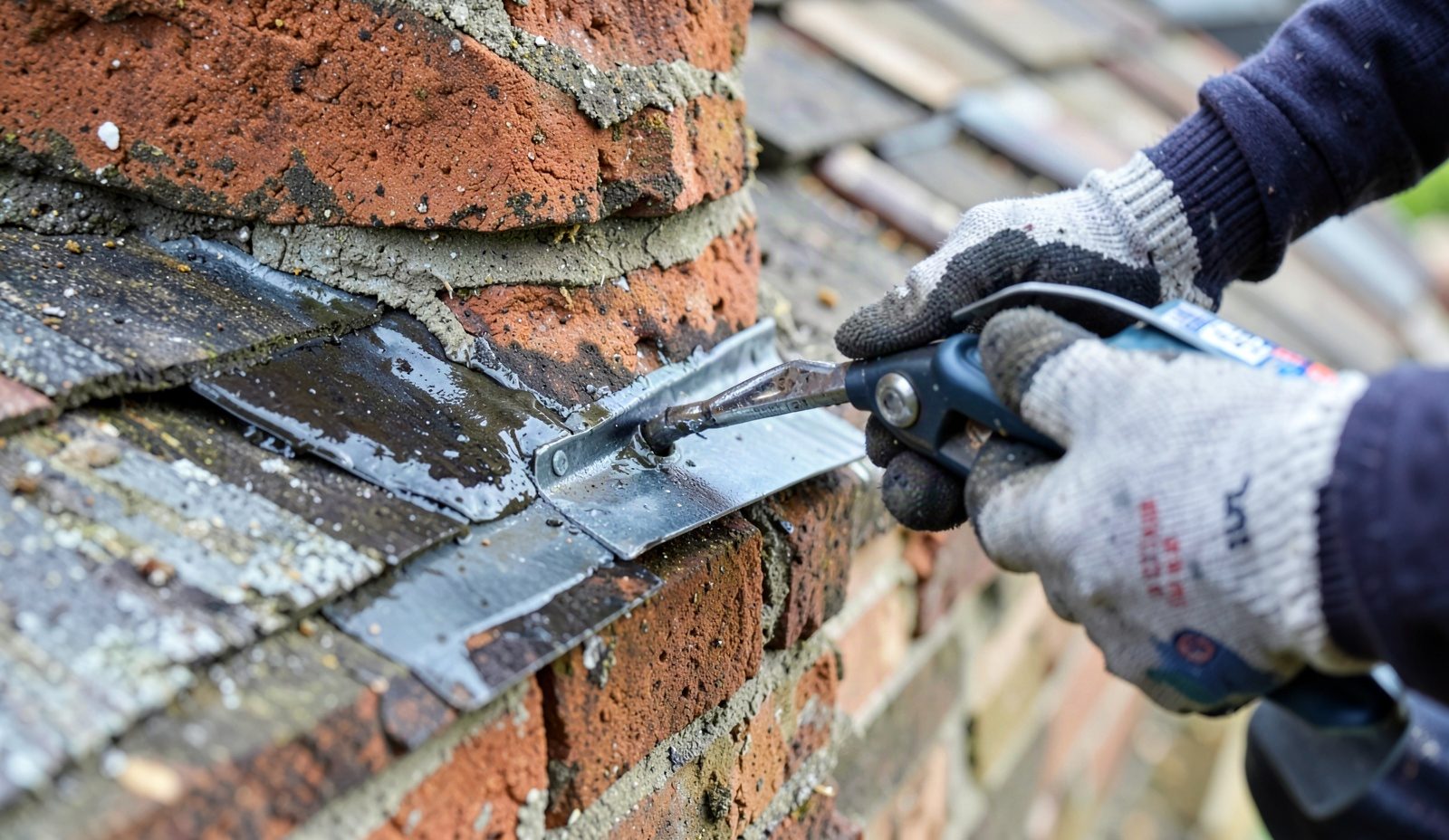 Roof Leaks Around Chimney Technician Diagnosing The Problem