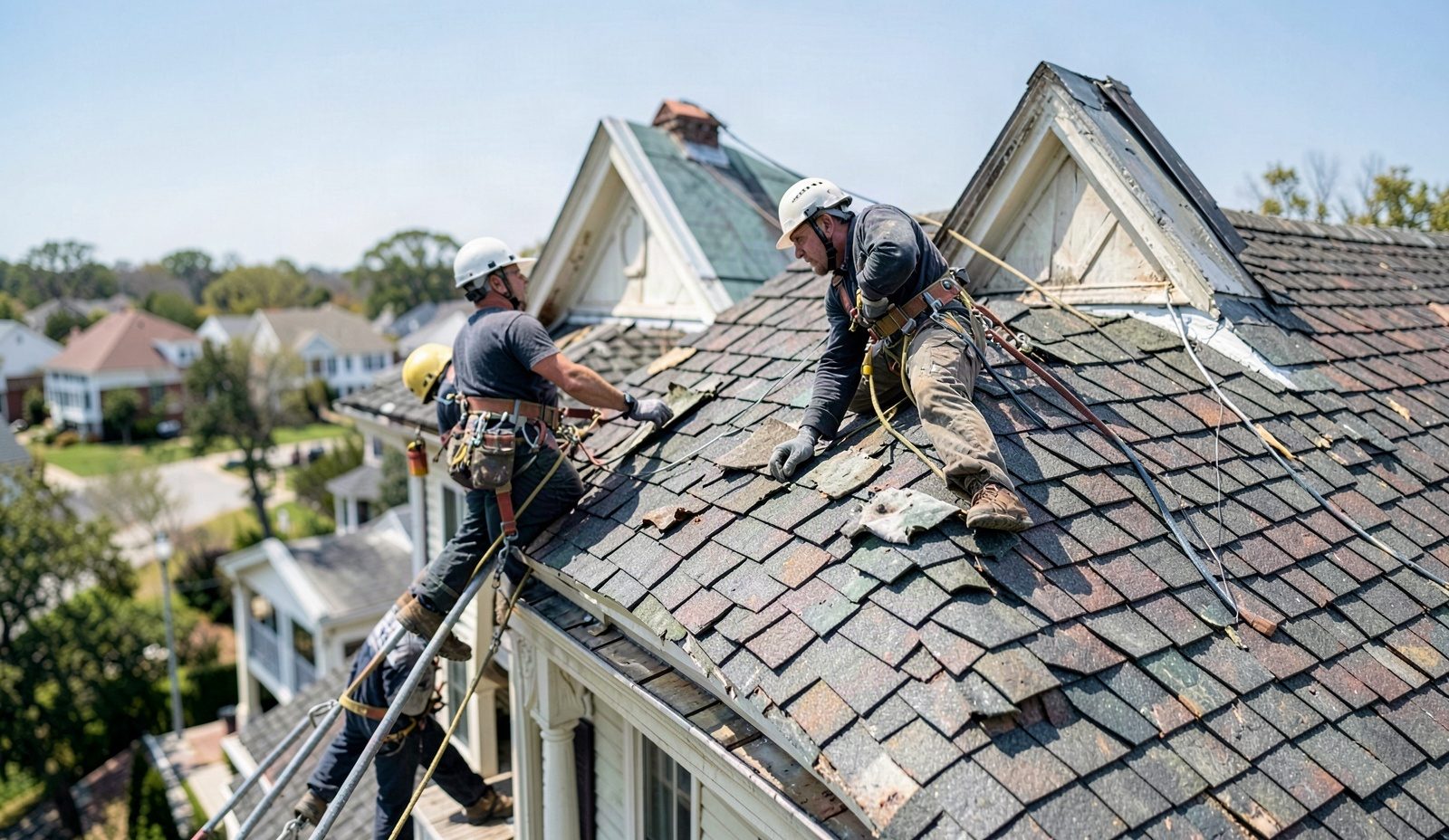 Roof Replacement Cost Guide 2026 Service Truck At The Curb