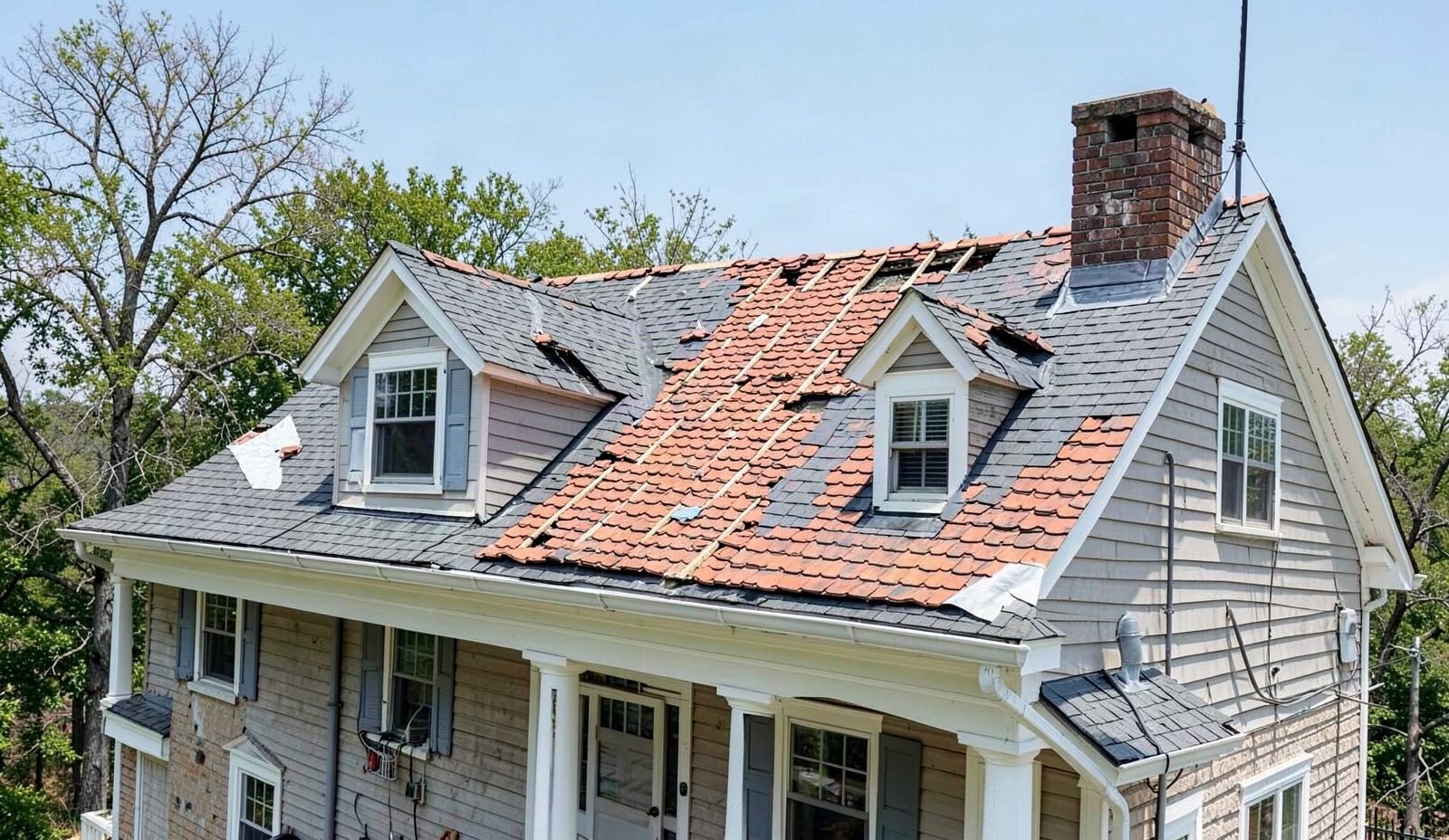 Upper Arlington Roofing Repair Work In Progress